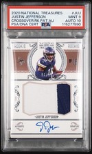 2020 National Treasures Justin Jefferson Crossover Patch Auto RC /99 #JUJ PSA 9