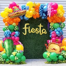 Cinco de Mayo Fiesta Balloon Arch Kit, 171Pcs Rainbow Colors Balloon Garland ...