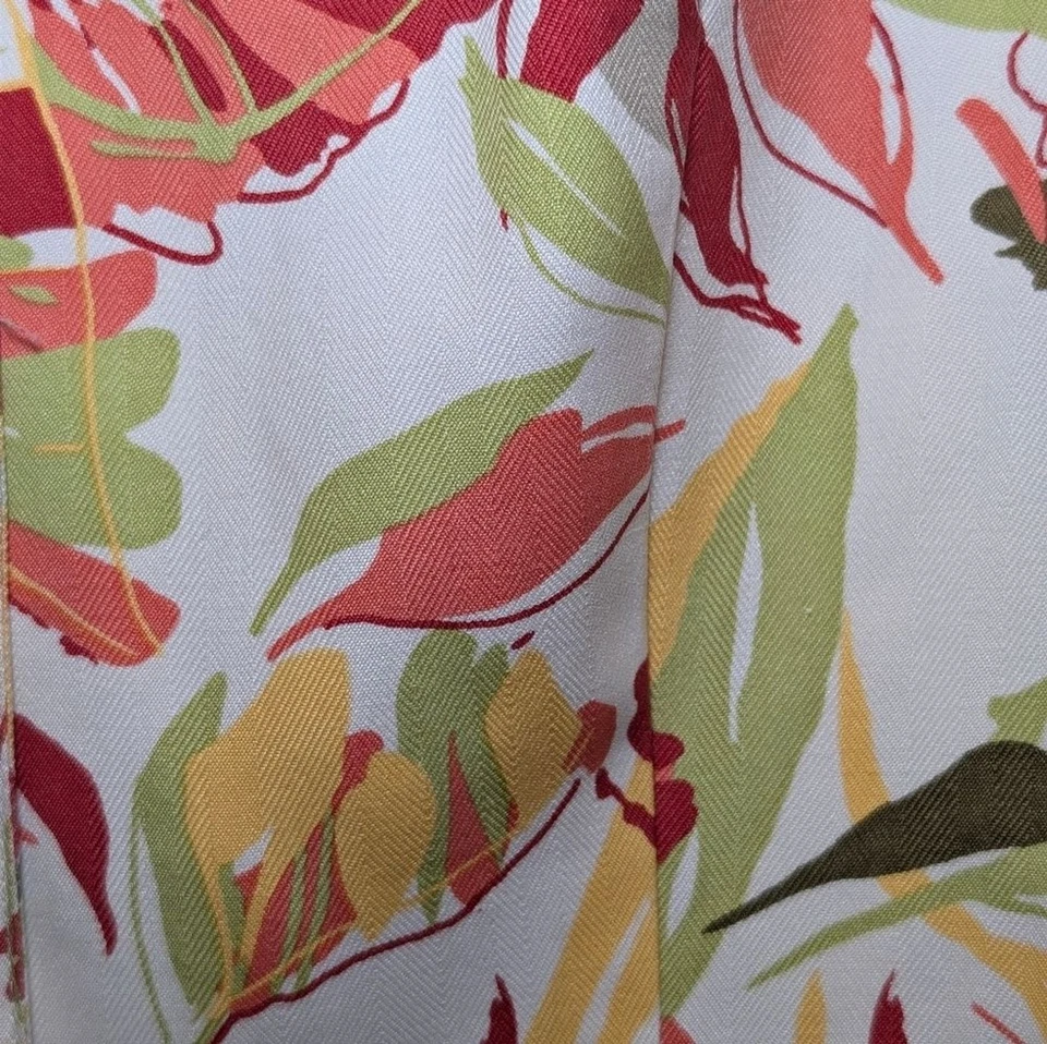 Blusa Liz Golf Vintage 100% Seda Estampa Floral Tropical Manga Curta Grande Top - Imagem 4 de 4