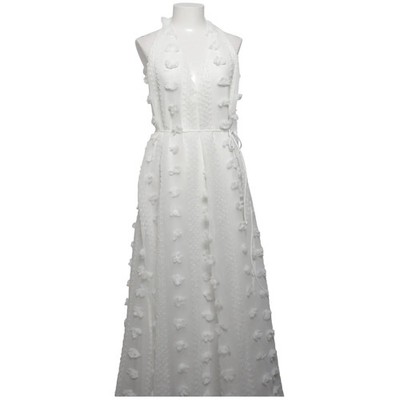 Massimo Dutti Studio, Neckholderkleid, Größe: M, Weiß, Viskose, Gepunktet #0DI
