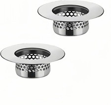 Bathroom Sink Bathtub Drain Filter Strainer Set - 2 Pack Hair Silver