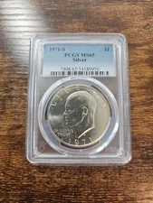 1971-S $1 PCGS MS65 MS 65 Eisenhower "Ike" Silver Dollar 40% 