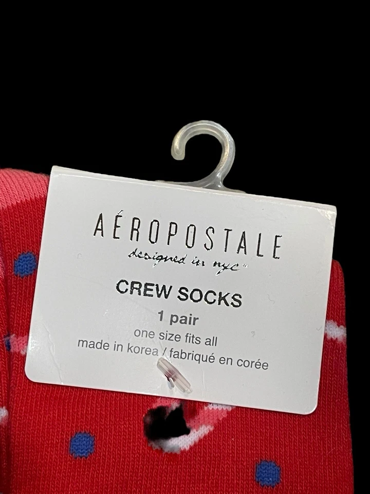 Calcetines Aeropostale para mujer OS bastón de caramelo con volantes calcetines redondos nuevos con etiquetas Foto 4 de 4