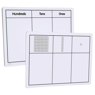Didax Write-On and Wipe-Off Base Ten Mats, Set of 10