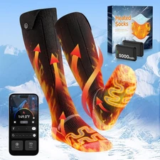 Bopoid Heated Socks with App Control, 5000mAh*2 Heated Socks for Men Women, E...