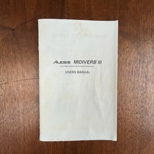 VINTAGE ALESIS MIDIVERB III USER'S MANUAL