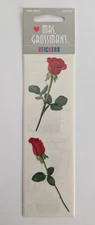 Vintage Mrs. Grossman's Red Long Stemmed Roses Rosebud Scrapbook Stickers Sealed