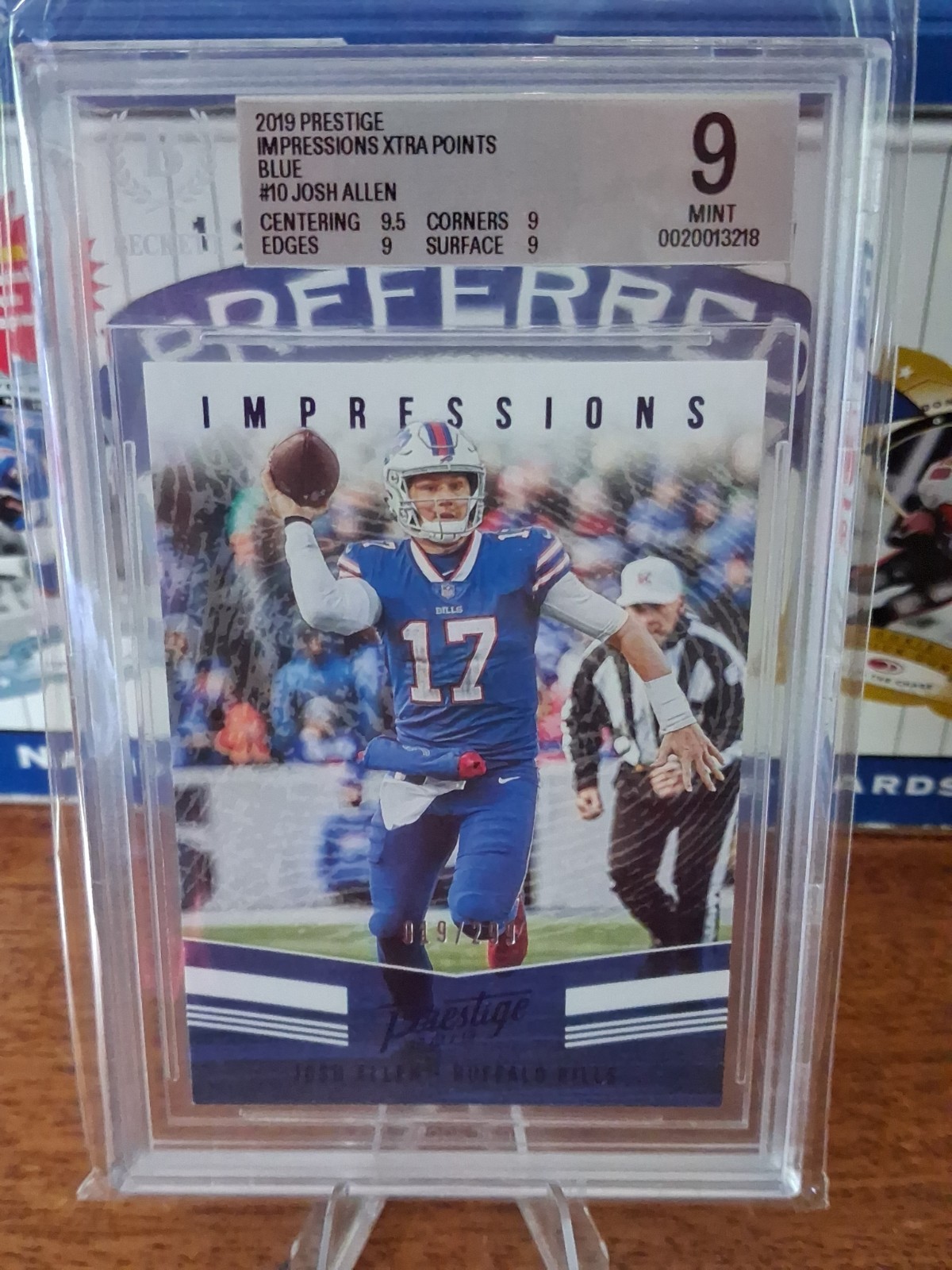 Josh Allen Panini Prestige Impressions #IPJR Blue Xtra Points