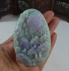 Cert'd Natural Type A Lavender Jadeite Jade Big Landscape Pendant