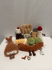 RARE Jellycat Fish & Chips Selfridges London Exclusive - Complete Set with Pins