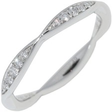 Chanel Camelia Pt950 Diamond Ring Size 8 Women Silver One Size
