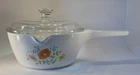 VTG Corning Ware P-89-B Wildflower 2 1/2 Cup Sauce Saute Pan with Pyrex P81C Lid