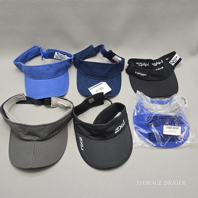 Set of 6 Unisex Visors Adjustable Hats, Tennis, Running, Different Solid Colors