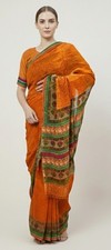 Sanskriti Vintage Sarees Pure Georgette Silk Printed Blouse Pc Sari Craft Fabric