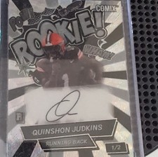 Wild Card 2025 Comix Rookie Quinshon Judkins Autographed #1/2 Football Card