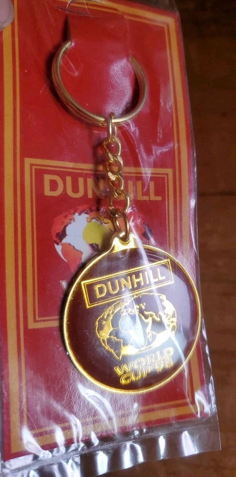 Dunhill 1998 Soccer World Cup Malaysia Keychain Gold Tone Key Ring Souvenir Vtg  - Image 3 of 4