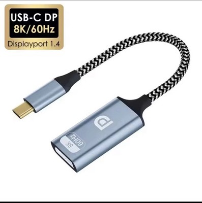 8K 4K USB-C zu Displayport DP Konverter  Adapter 8K 60Hz / 4K 120Hz MacBook