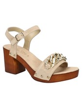 BELLA VITA Womens Beige Chain Van-italy Almond Flare Heeled Sandal 10 WW