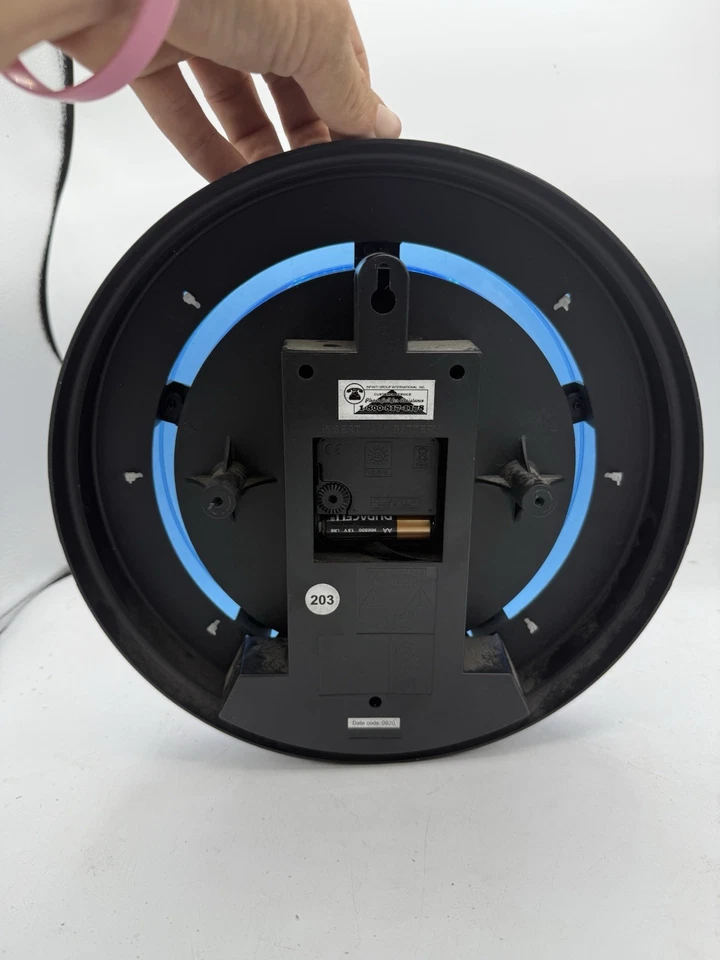 Sterling & Noble 11 inch Vibrant Blue Neon Analog Wall Clock - Image 2 of 2