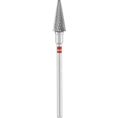 Staleks Pro Expert Left-Handed ''Cone'' Red Carbide Milling Cutter, 6mm/14mm Diame