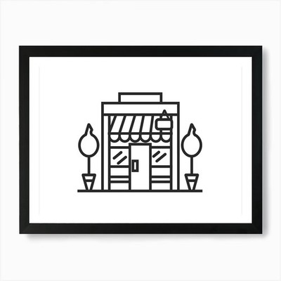 Shop Icon Vector Illustration 3 Art Framed Wall Art Poster Canvas Print Picture