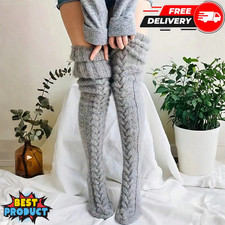 1 Pair Knitted Winter Warm Socks Long Over The-Knee Thermal Sock for Women Wool