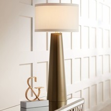Karen Modern Table Lamp 36" Tall Dark Gold Tapered Glass for Bedroom Living Room