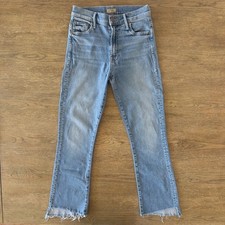 Mother Denim The Insider Crop Step Fray Jeans-Shoot To Thrill Wash-Sz 25 Read 