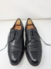 Allen Edmonds Sanford black leather cap-toe derby shoes, size 14C