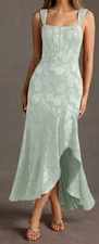 Azazie Atelier Alice Mint Green Maxi Dress - Size US 6  - Formal/Floral - NWT