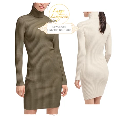 MERINO RIB DRESS by Wolford XS hunter green grün Hoch geschlossenes Kleid - Bild 1 von 2