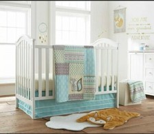 Levtex Baby Little Arrow 4 Piece Crib Bedding Set aqua, green, yellow and grey