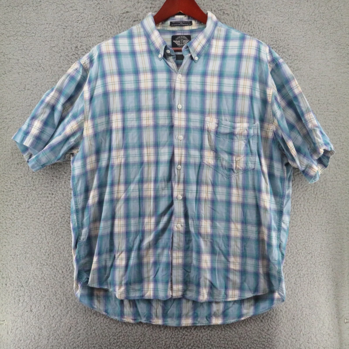 DOCKERS Men s Short Sleeve Button Down Shirt Size XL PLAID 100