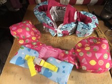 2 Swim Vest Lot Kids Girls Child 30-50lbs Life Jackets Speedo Aqua Leisure Pool