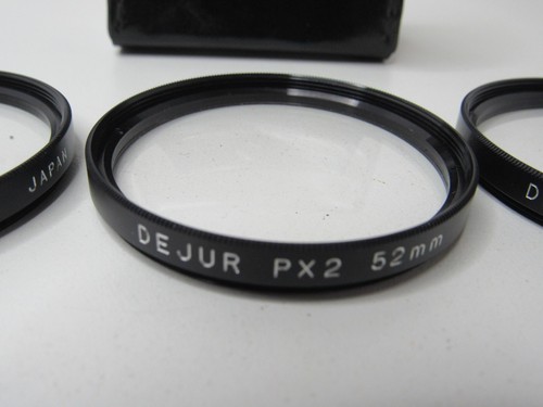 52 mm 3er Set Dejur PX1 PX2 PX4 klare UV-Filter mit Ledertasche #TF-11 - Bild 3 von 4