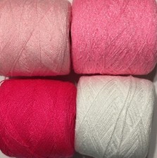 Lace yarn Crystal Colors 01/03/64/144 Acrylic/Rayon. 900 yards 1 set of 4 Balls.
