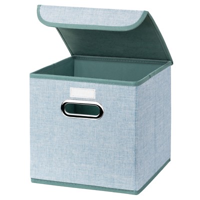 4x Türkis Faltbox 25 x 25 x 25 Box Regalbox Aufbewahrungsbox faltbar mit Deckel