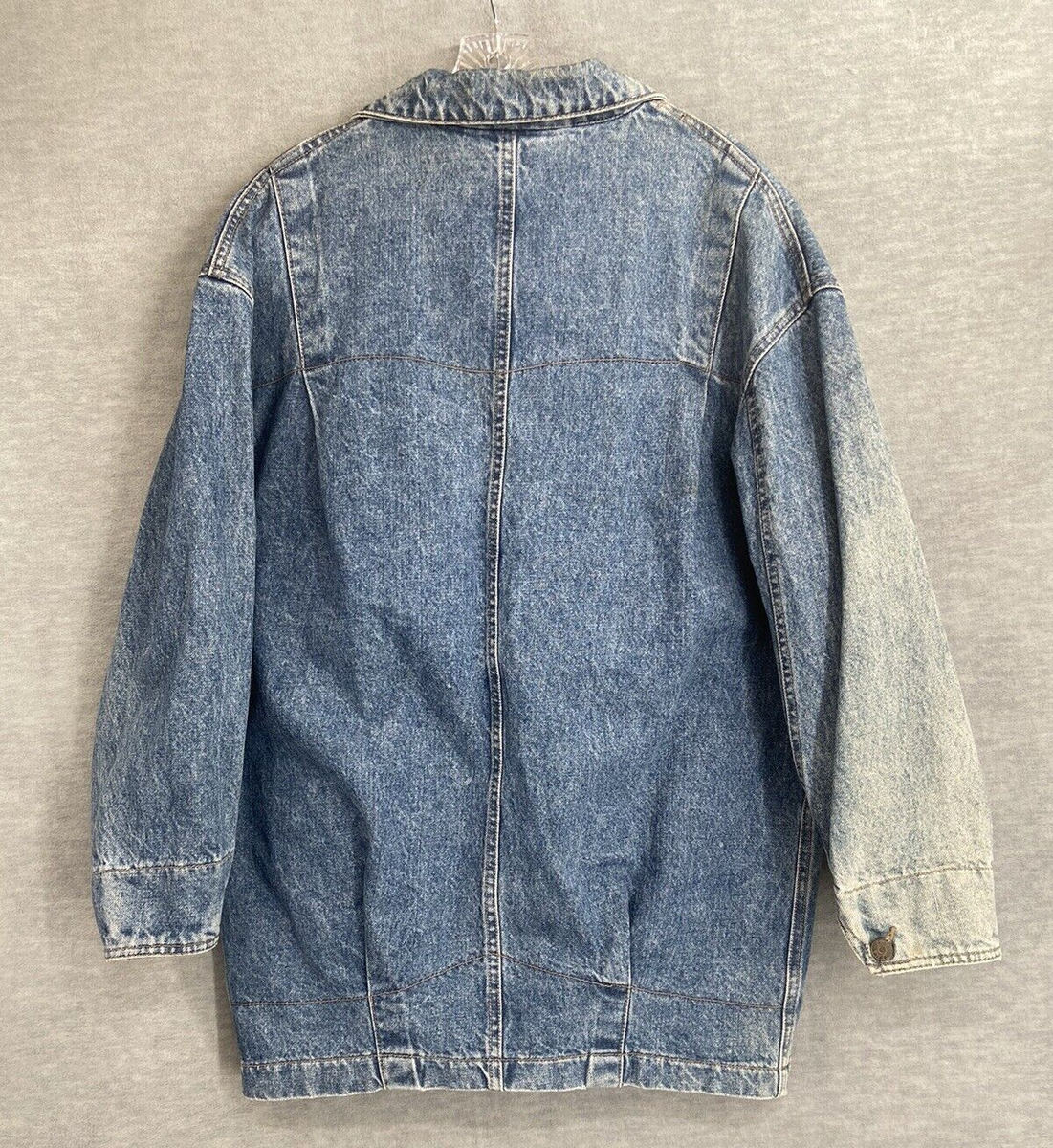 ZENA Jean Jacket Women Large* Denim Coat Oversize Tapered ZENA Jean Jacket Women Large* Denim Coat Oversize Tapered
