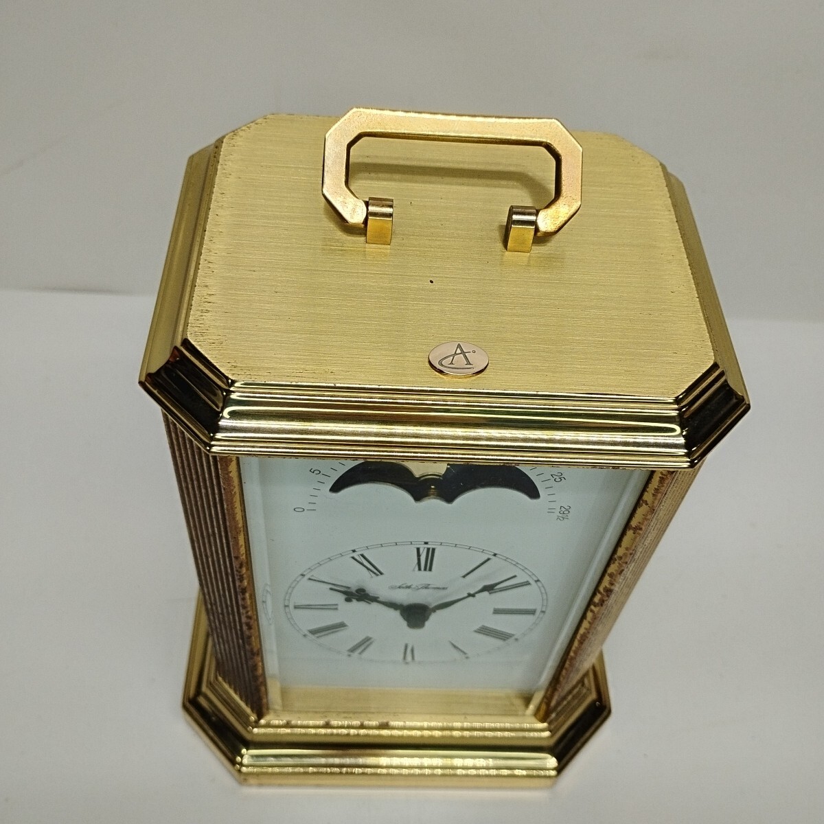 LE TEMPS CREAM & ミニチュアセット新品 Seth Thomas Hermle 2113 Quartz Moon Phase Carriage ClockLegacy 773