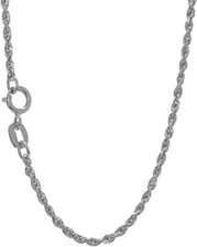 14k Yellow Or White Gold 1.25 mm Diamond-Cut Rope Chain Spring Ring Clasp