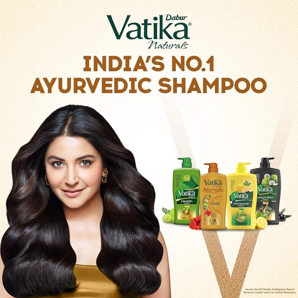 Dabur Vatika,, Champú Ayurvédico, Repara Daños Cabello, Controla Frizz 340ml Foto 4 de 4
