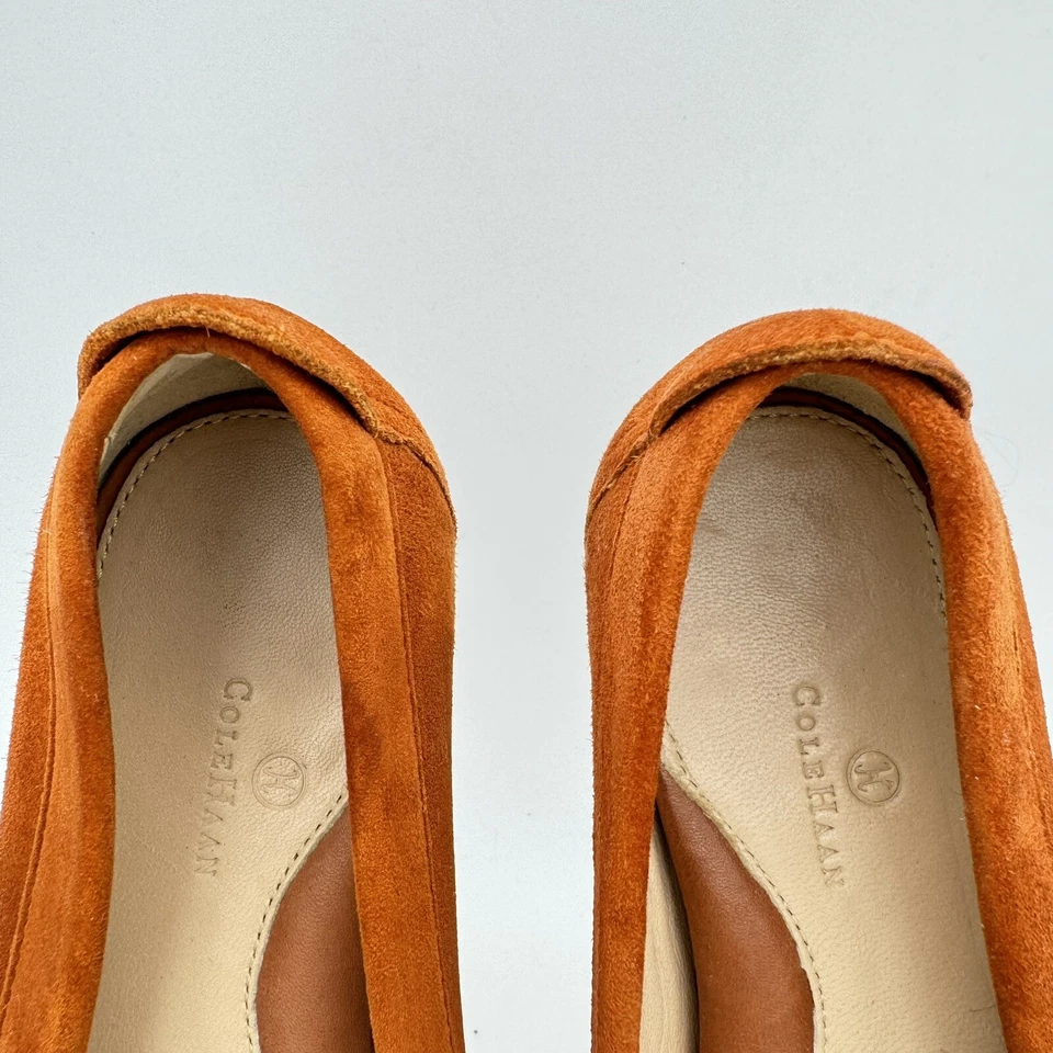 Mocasín de gamuza naranja Cole Haan con borlas Pom Pom Talla 7 usado Foto 4 de 4