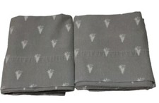 2 - Gray Flannel Pillowcases w/ white trees 20 X 29 Standard/ Queen