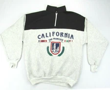 Vintage Essential San Francisco California Sweatshirt 1/4 Zip Sz XL Travel CA
