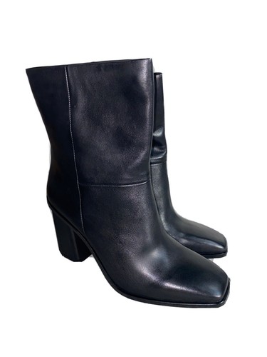 Mid Calf Black Heel Bootie Size 