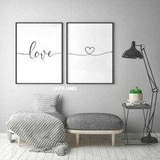 Love, Set of 2 Prints, Minimalist Art, Typography Art, Wall Art, Multiple Sizes