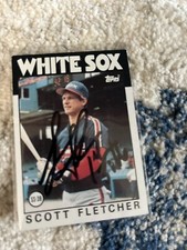 Scott Fletcher Autographed 1986 Topps #187 card with black sharpie