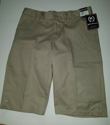Girls @School French Toast Khaki Shorts Button Detail Plus Size 10.5