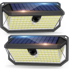 Large 416 LED Solar Power Wall Light PIR Motion Sensor Outdoor Garden Flood Lamp
