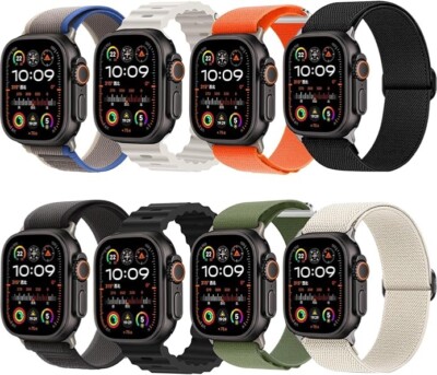 Omen 8 Pack Compatible with Apple-Watch-Ultra-Band 49mm 46mm 45mm 44mm for Men